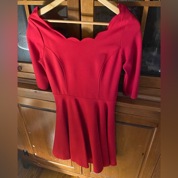 Lulu’s Tip the Scallops red dress - Picture 6 of 9